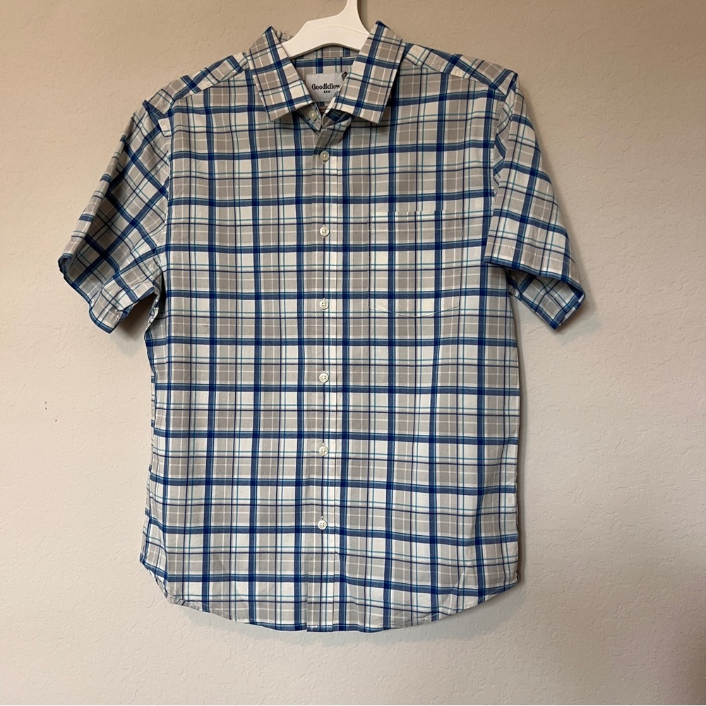Goodfellow & Co The Vacay Collection Button Down Shirt Blue Plaid Men’s M NWT